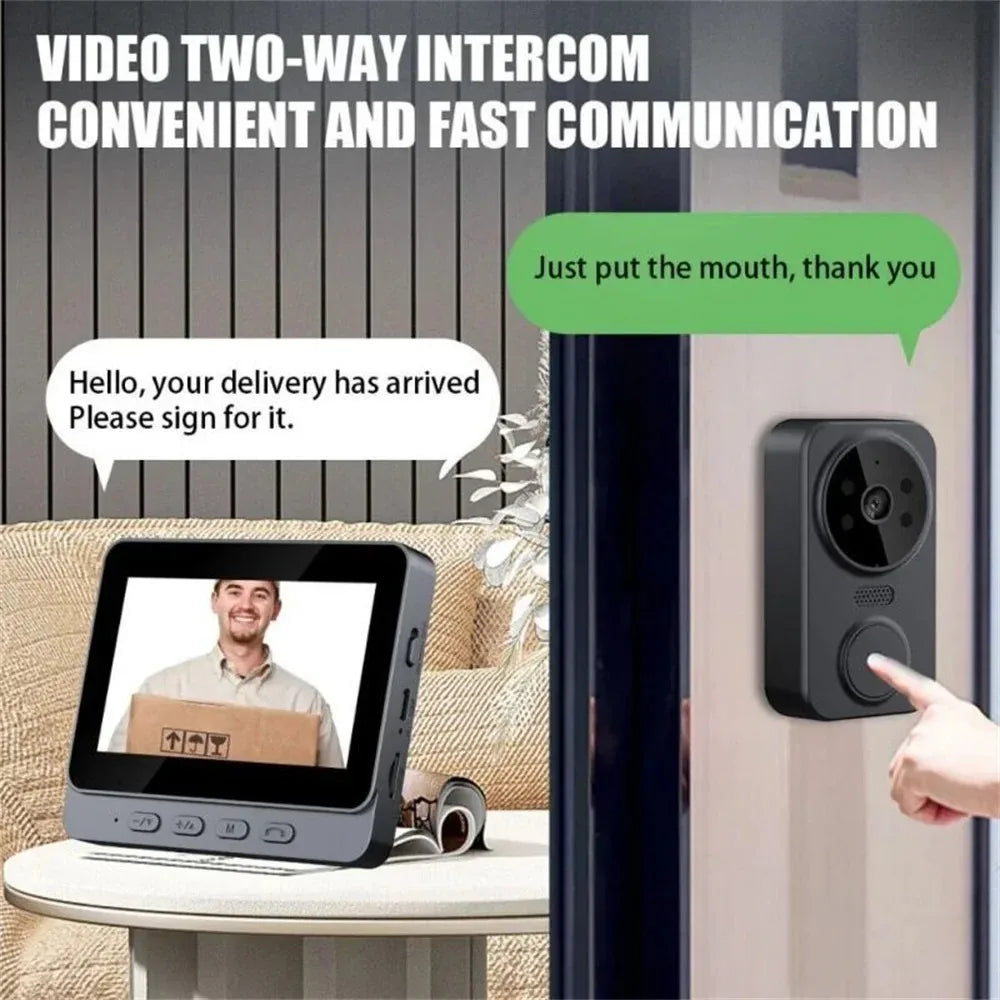 Smart WiFi 2.4G Wireless Doorbells Video Intercom Camera Inteligente Night Vision 4.3inch HD Screen For Security Home Apartment