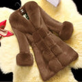 Vintage 2026 New Autumn Winter Female Mid-Long Fleece Overcoat Faux Fur Fox Fur Collar Mink Fur Coat Thicken Elegant 408