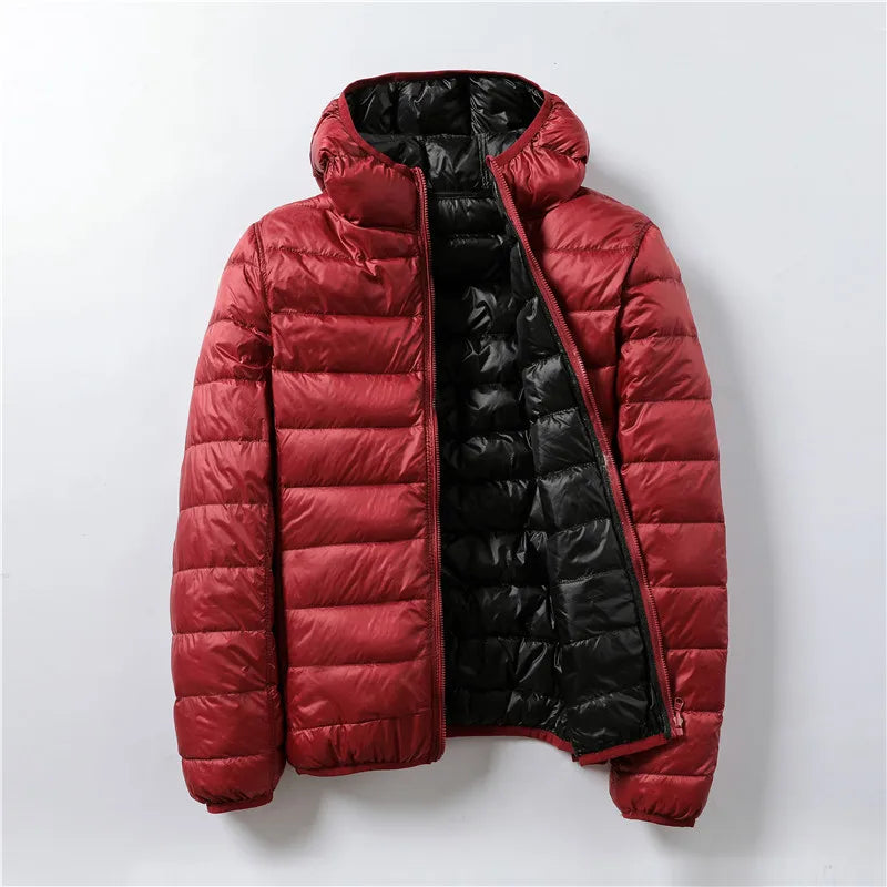 Women White Duck Down Jacket 2021 New Portable Double sided Hooded Down Coat Ultralight women Winter Coat Warm Down Parkas