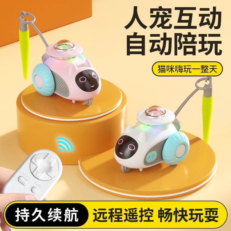 Pet Gravity Smart Racing Car Remote Control Electric Cat Toy Self-Entertaining Mouse Feather Teaser Cat Toy
