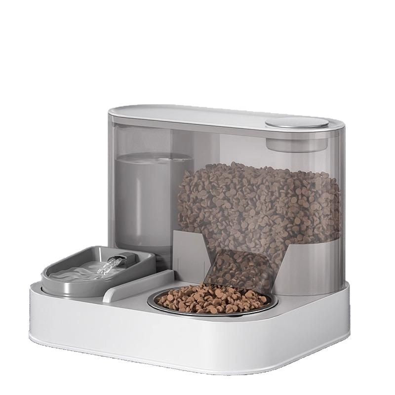 Cats and dogs circulating running water dispenser automatic feeding bowl stainless steel large capacity drinking one-piece double bowl