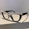 Cross-border European and American Cat's Eye Diamond Personality Fashion Party Party Anti-blue Presbyopia Fashionable Presbyopia Street Photography