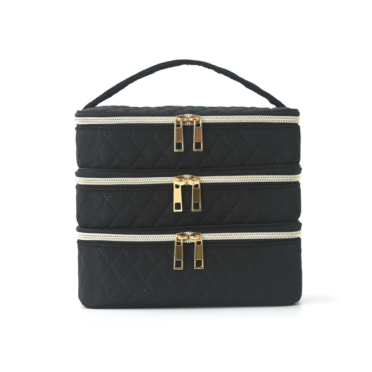 Feihong Cross-Border Three-Layer Cosmetic Bag Large Capacity High-Value Portable Toiletry Bag Portable Travel Makeup Storage Bag