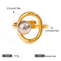 European and American stainless steel gold and silver color matching steel ball open ring French niche design personalized titanium steel cross-border hot sale