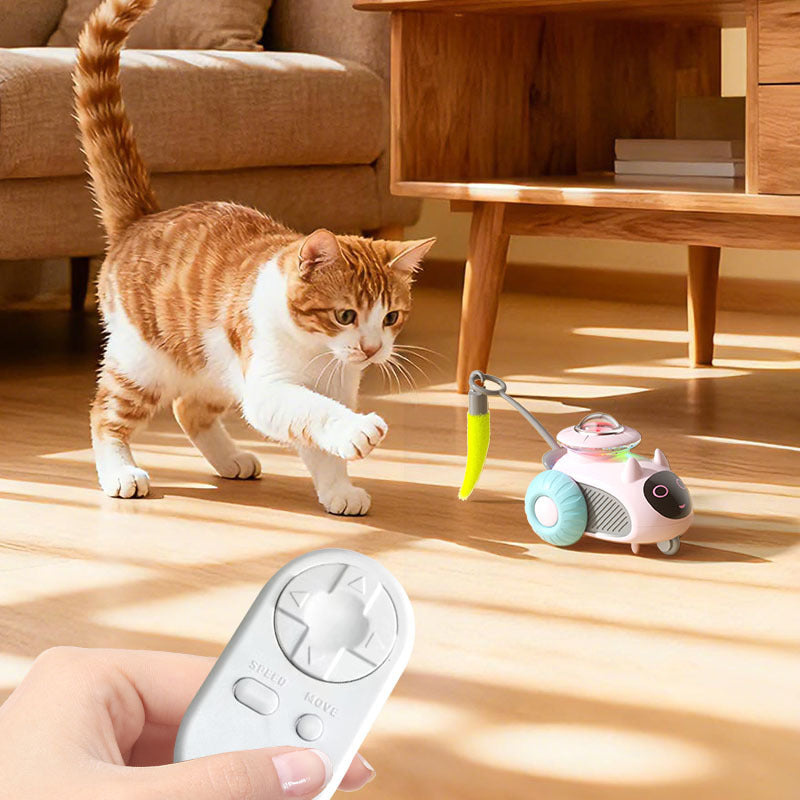 Pet Gravity Smart Racing Car Remote Control Electric Cat Toy Self-Entertaining Mouse Feather Teaser Cat Toy