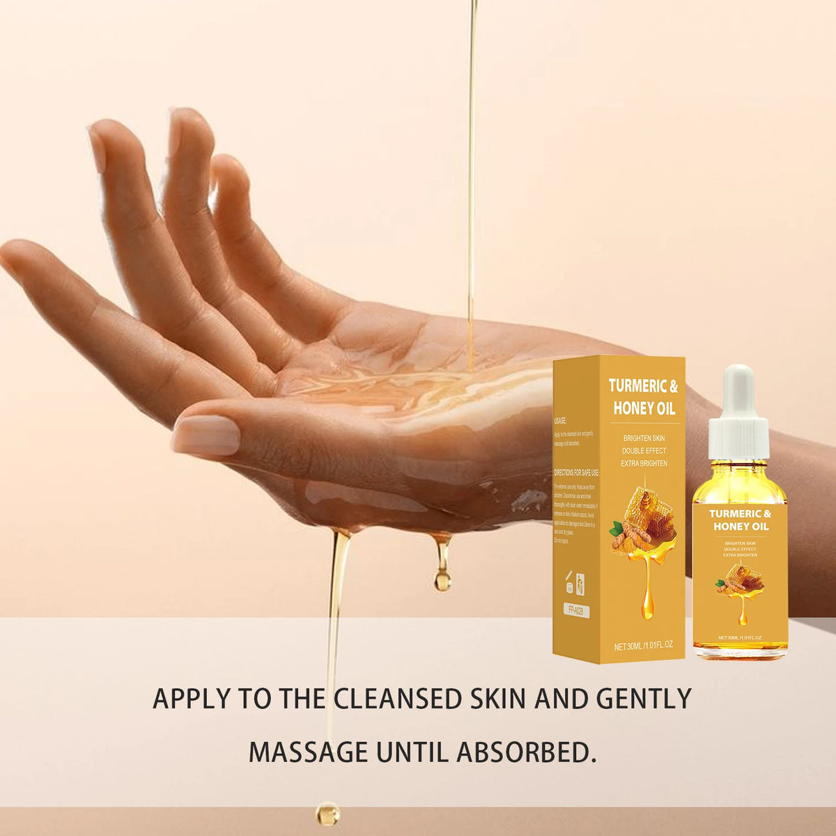 Turmeric & Honey Skincare Set, Face Oil + Moisturizing Cream, Deep Hydration & Nourishing Care for Soft Smooth Glowing Skin