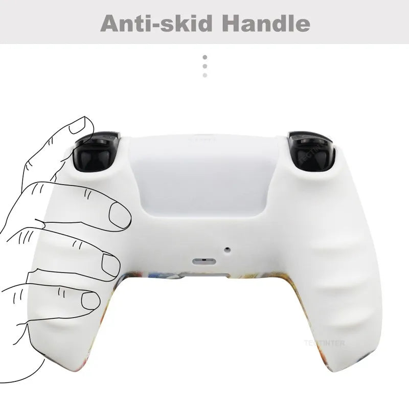 Silicone Protective Cover Sleeve For PS5 Controller Accessories Rubber Case For PS5 Slim Gamepad Joysticks Thumb Grips Caps