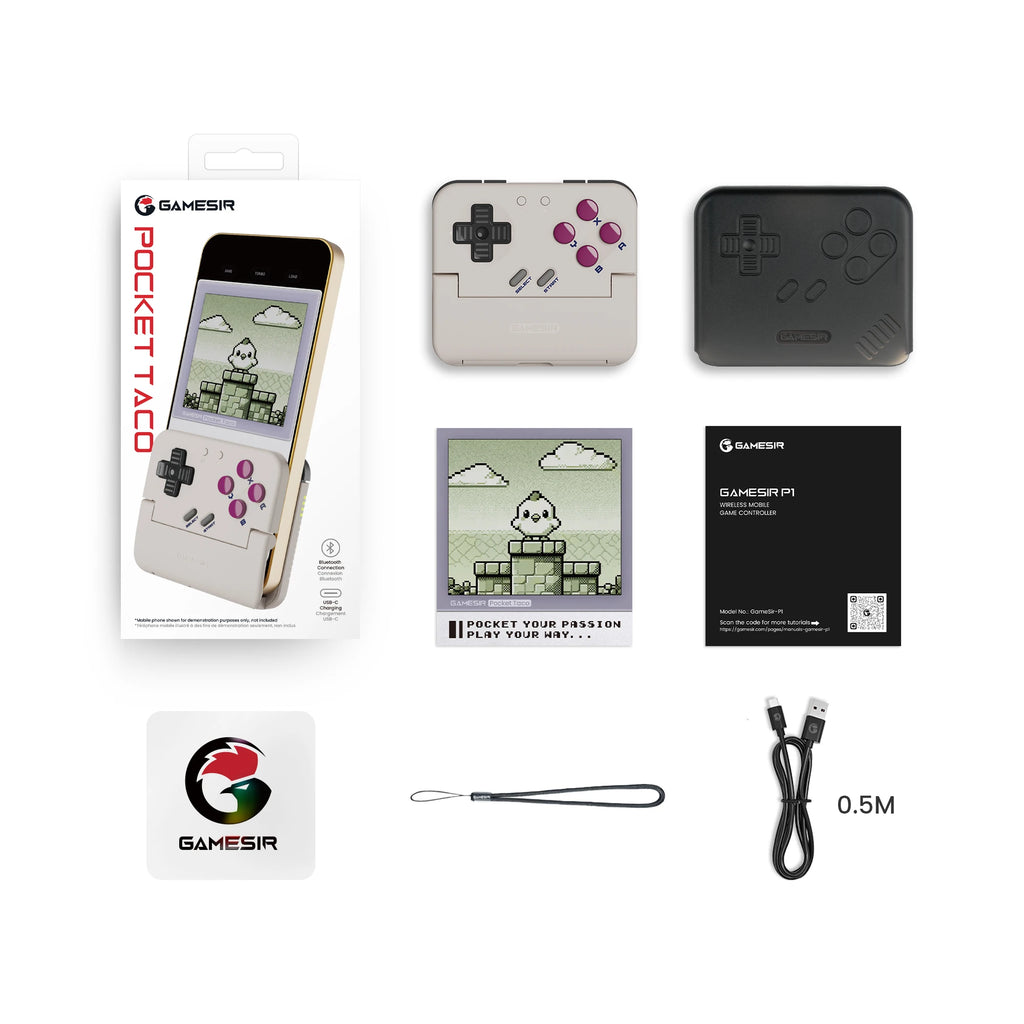 GameSir Pocket Taco Gaming Mobile Controller, Portable Retro Gamepad, Lightweight Bluetooth Vertical Handheld for Android