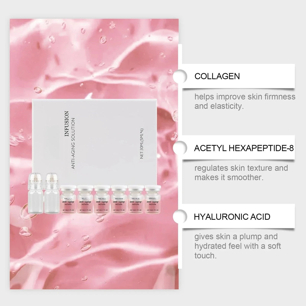 Moisturizing Skincare Kit | 2 Beauty Tools + 6 Daily Facial Serum, Softens Skin, Improves Fine Lines and Enhances Elasticity