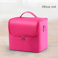 Large Capacity Makeup Train Case Foldable Multi-layer Adjustable Trays Manicurist Box Portable Cosmetic Storage Nail Organizer
