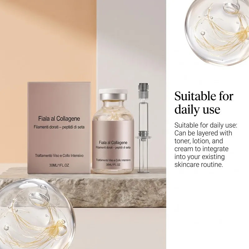 Korean Silk Collagen Essence Serum Deep Peptide Intensive Revitalizing Face Cream Anti-Wrinkle Firming Lifting Skin Care
