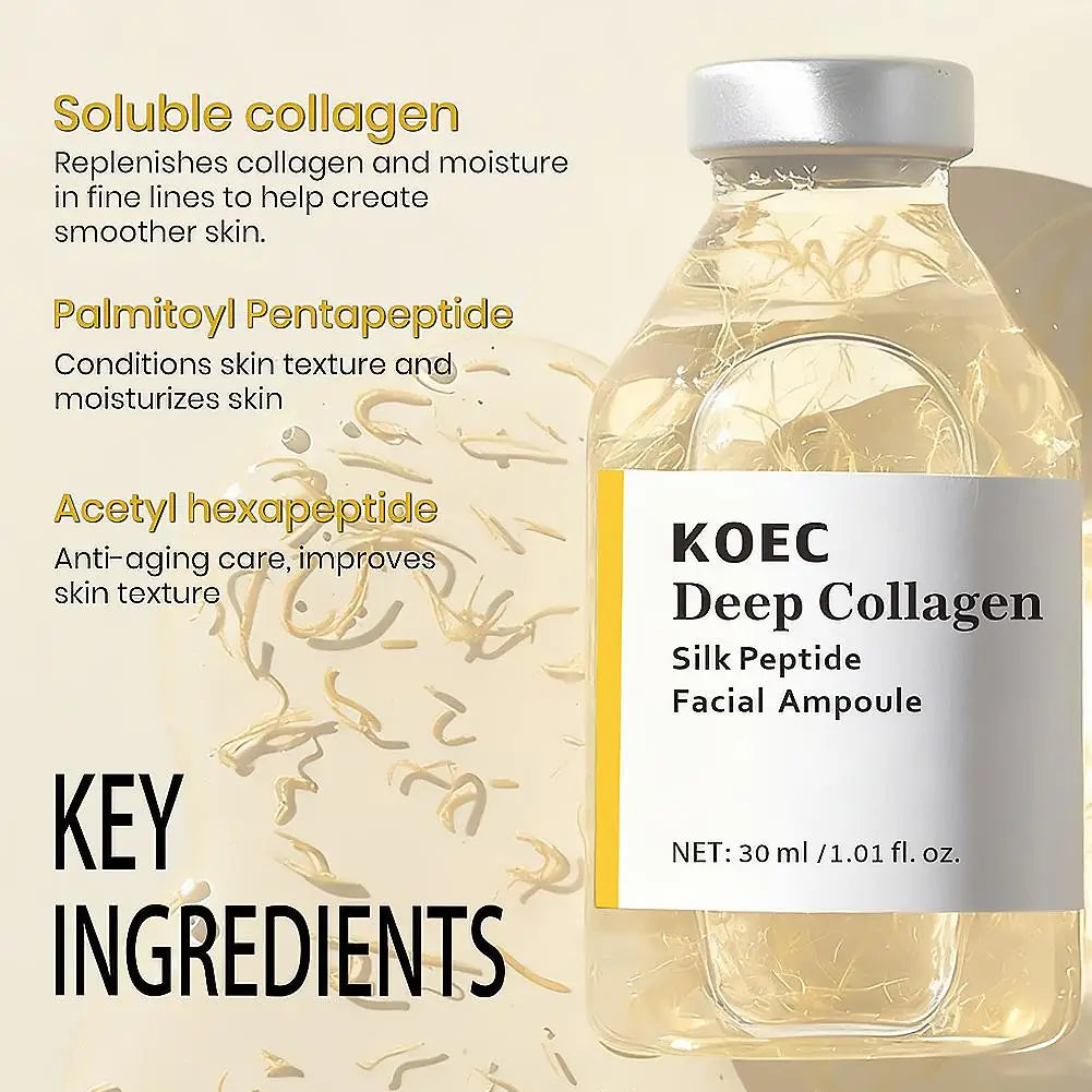 Korean Silk Collagen Essence Serum Deep Peptide Intensive Revitalizing Face Cream Firming Lifting Skin Care 30ml