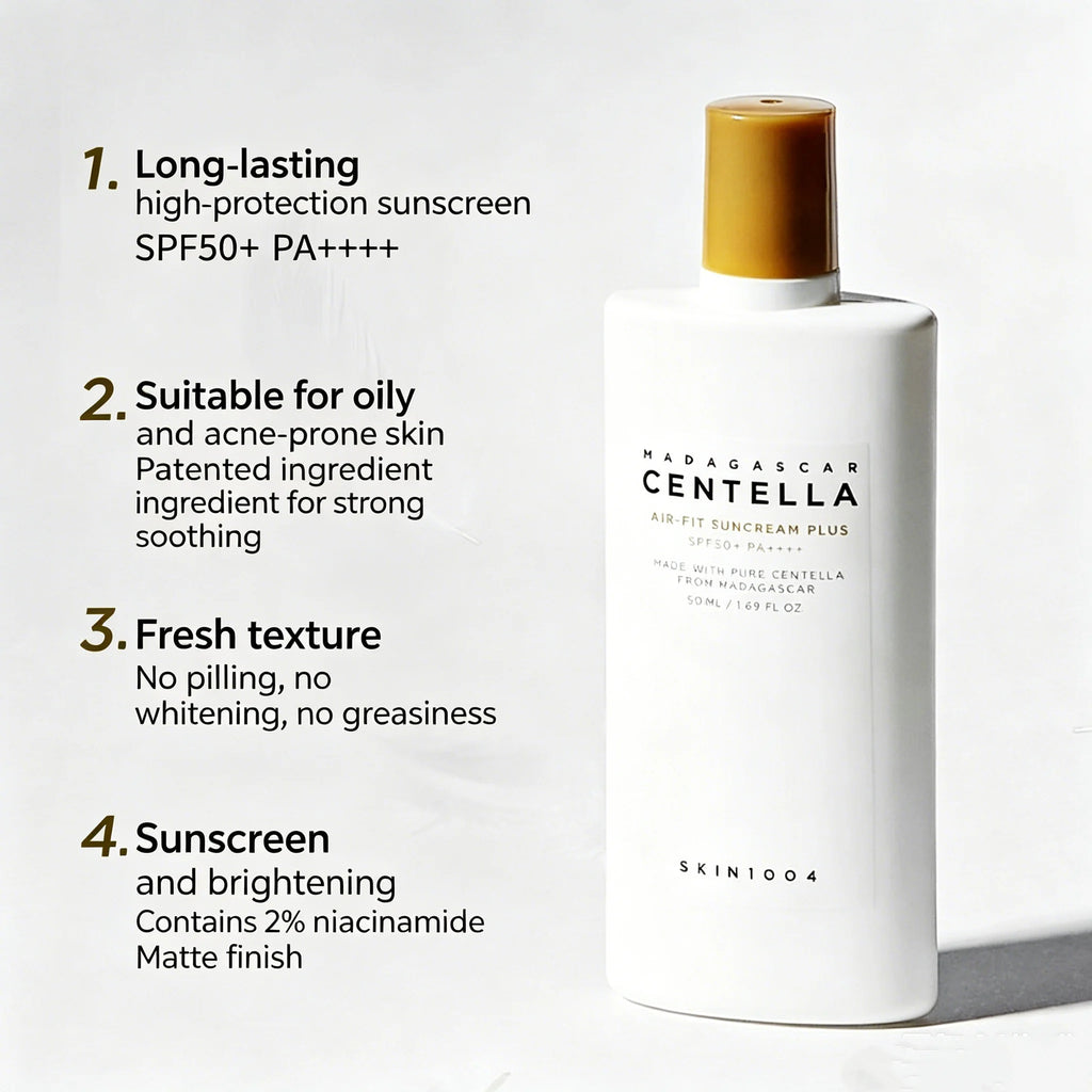 SKIN1004 Centella Air-fit Suncream Plus SPF50+ Sunscreen UV Protection Face Moisturizer Lightweight All Skin Korean Skin Care