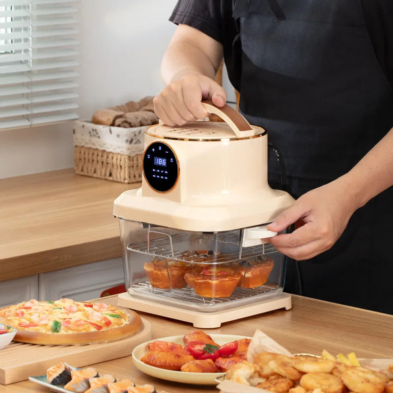 Smart Home Electric Metal Visual Voice Air Fryer Touch-based Control Overheat Protection Multi-Functional Fully Automatic