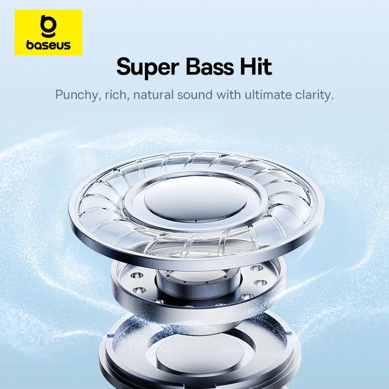 Baseus Wireless Headphones Bluetooth 6.0 HIFI Level Earphone 40mm Driver Foldable Over Ear Headsets 80H Playtime Spatial Audio
