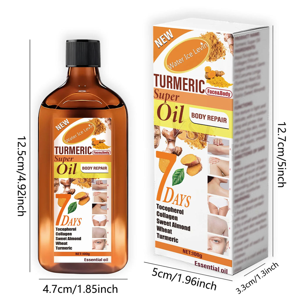 Turmeric Skincare Essential Oil, with Moisturizing and Brightening Effects, Is Gentle, Smooth, and Delicate, Easy to Absorb, and Helps Repair and Brighten the Skin. Suitable for Both Men and Women.