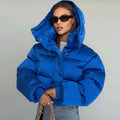 Casual Women's Puffy Cotton Coats Detachable Hood Drawstring Stand Collar Zipper Full Sleeve Coat 2026 Autumn Winter Down Jacket