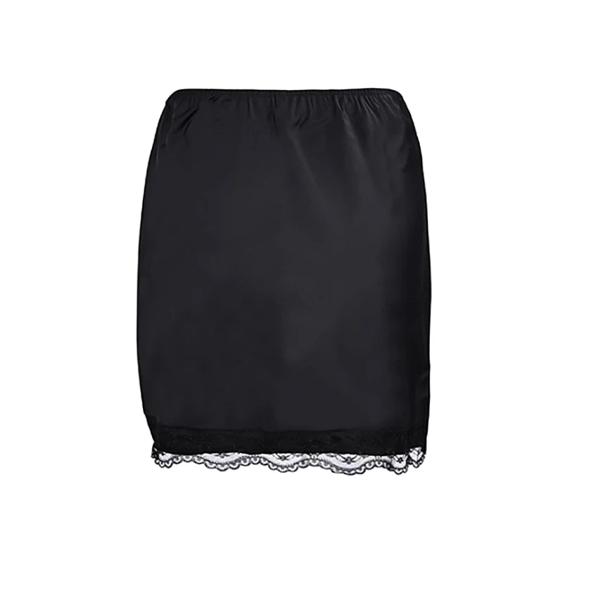 Linad Elegant Satin Embroidery Pencil Skirts Summer Sexy High Waist Split Mini Skirts For Women Fashion Slim Skirt Female 2025