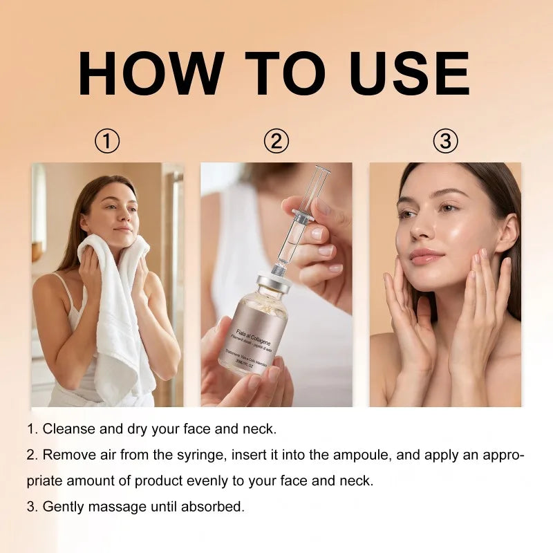 Korean Silk Collagen Essence Serum Deep Peptide Intensive Revitalizing Face Cream Anti-Wrinkle Firming Lifting Skin Care