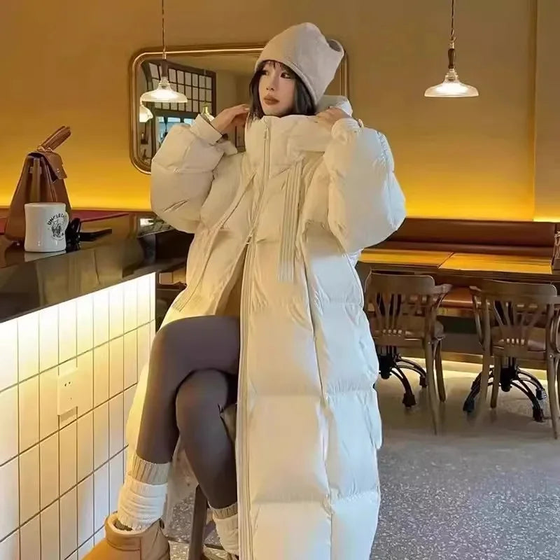2026 New Winter Cotton Jacket Women's Long Coat Korean Edition Loose Thick Fashion Hooded Jackets Female Warm Parker Overcoat
