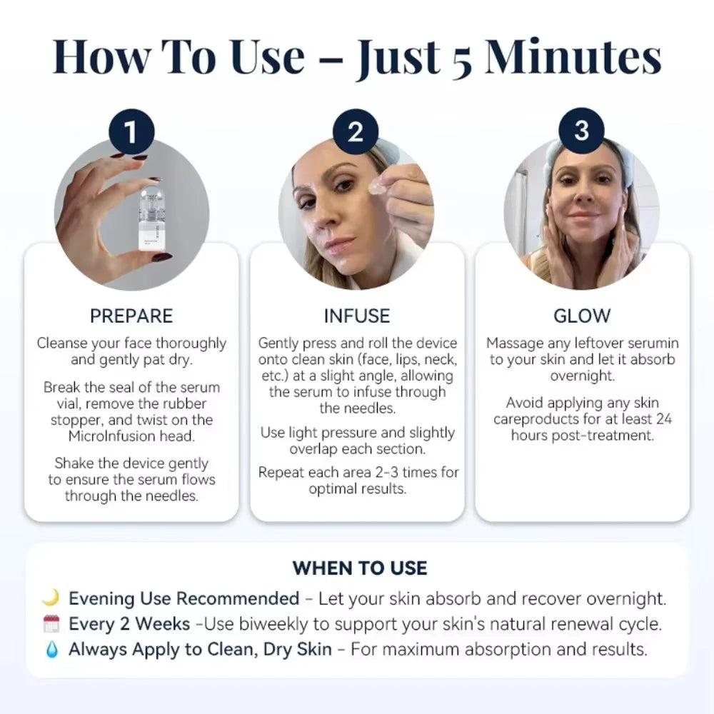 Moisturizing Skincare Kit | 2 Beauty Tools + 6 Daily Facial Serum, Softens Skin, Improves Fine Lines and Enhances Elasticity