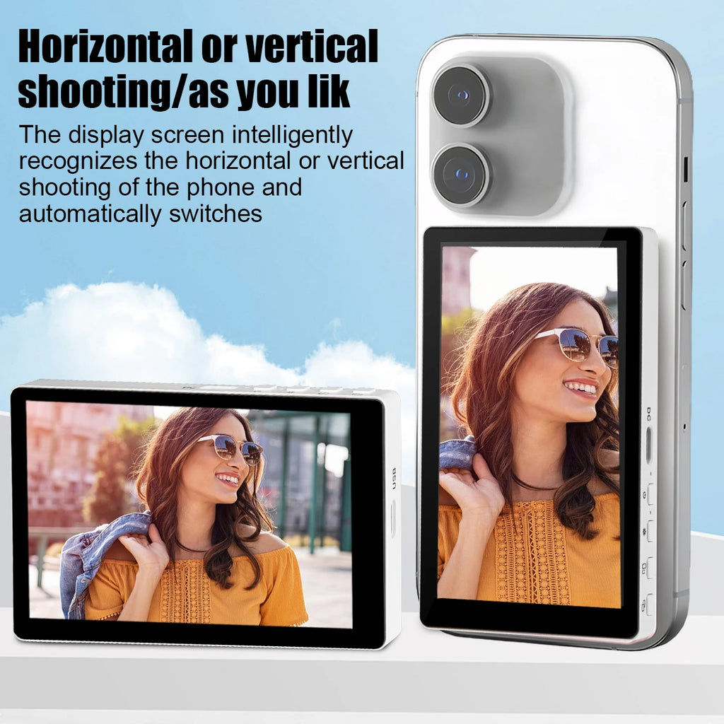 Wireless Vlog Mobile Magnetic Selfie Screen Using Phone Rear Camera for Selfie Vlog or Live Stream Compatible.