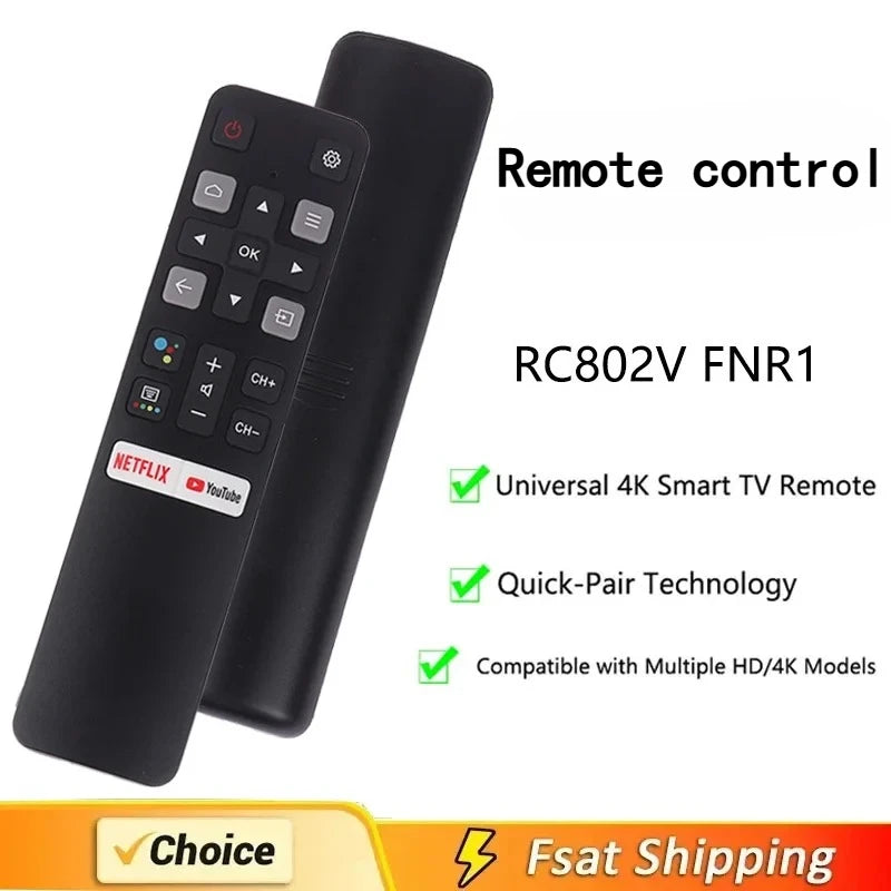 Smart Home FOR TCL Infrared Remote Control Suitable For TV Remote Control RC802V FMR1 FMR2 FLR1 FUR5 FUR7 FUR6 Without Voice Com