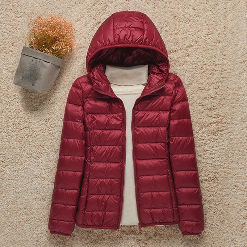 2024 New Women Thin Down Jacket White Duck Down Ultralight Jackets Autumn And Winter Warm Coats Portable Outwear