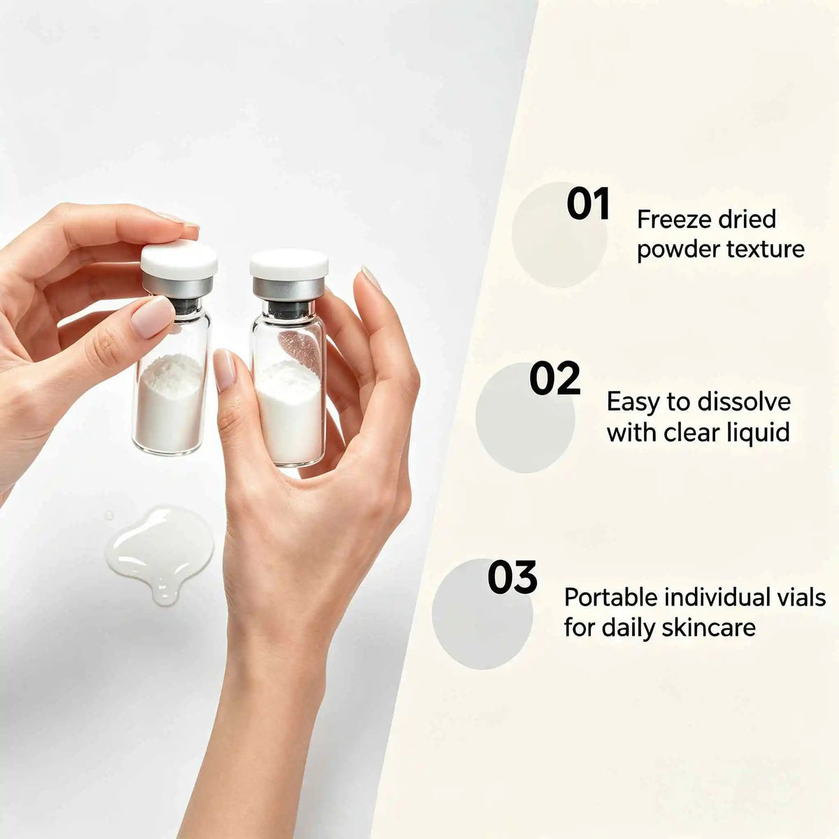 Lyophilized Powder，Freeze Dried Powder，Deep Nourish Skin，Gentle for Daily Use，Facial Home Skin Care，Suitable for All Skin Types