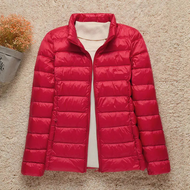2024 New Women Thin Down Jacket White Duck Down Ultralight Jackets Autumn And Winter Warm Coats Portable Outwear