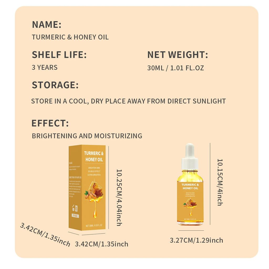 Turmeric & Honey Skincare Set, Face Oil + Moisturizing Cream, Deep Hydration & Nourishing Care for Soft Smooth Glowing Skin