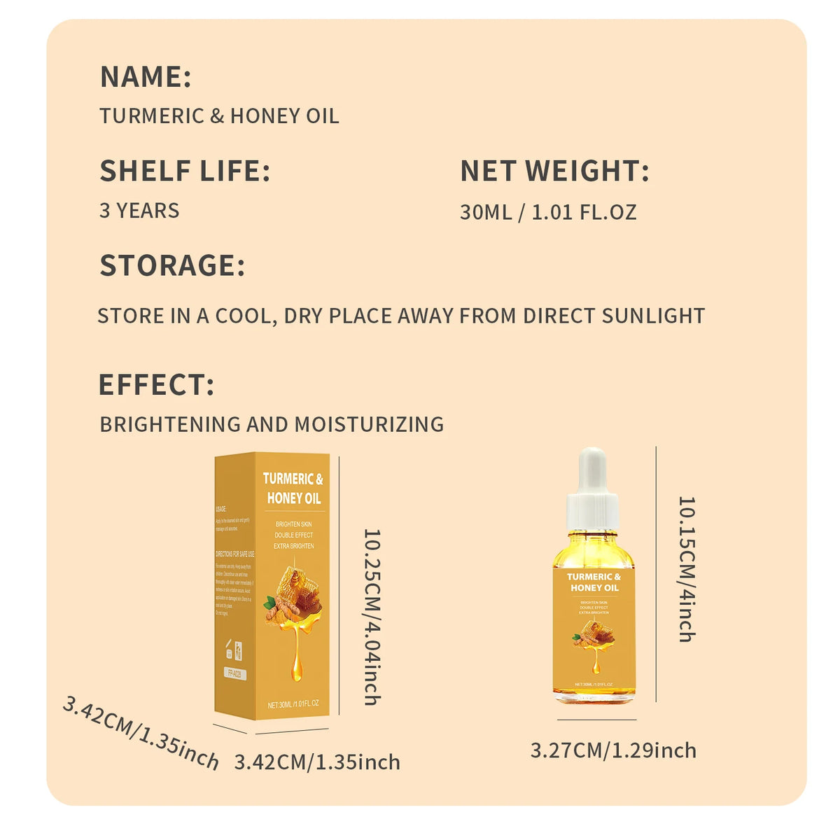 Turmeric & Honey Skincare Set, Face Oil + Moisturizing Cream, Deep Hydration & Nourishing Care for Soft Smooth Glowing Skin