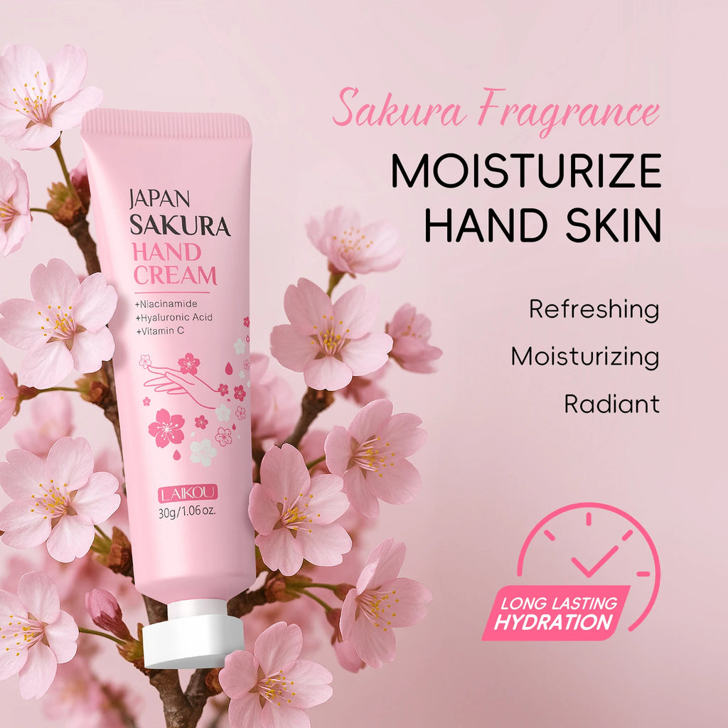 LAIKOU Japanese Sakura Skin Care Set - Hydrating Nourishing Moisturizing Soften Rough Skin for Radiant Complexion