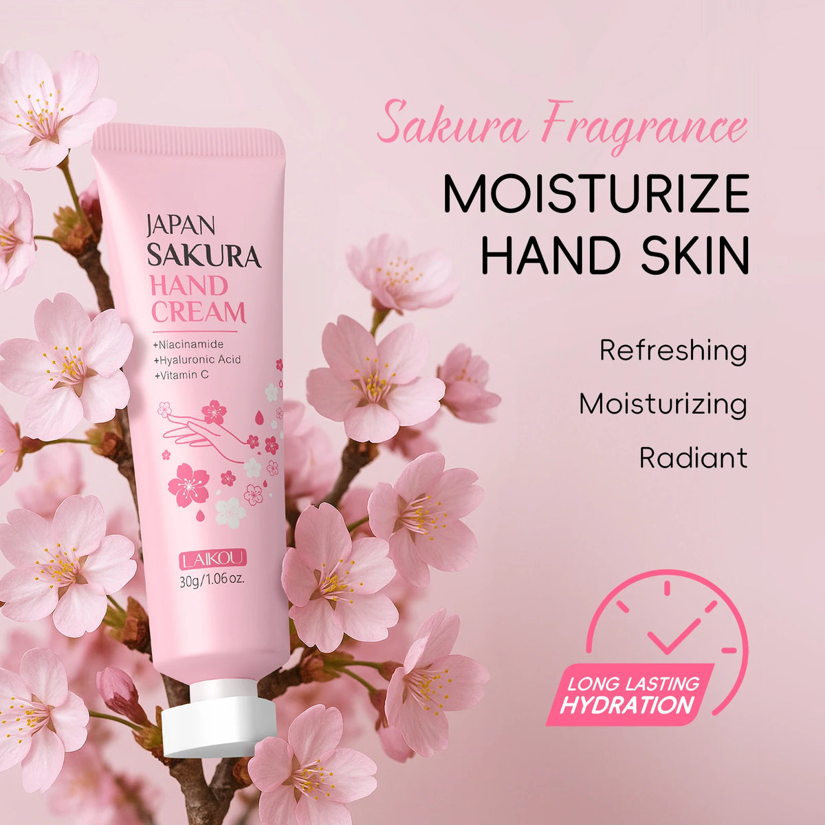 LAIKOU Japanese Sakura Skin Care Set - Hydrating Nourishing Moisturizing Soften Rough Skin for Radiant Complexion