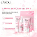 Sakura Skin Care Sets Face Cream Serum Toner Facial Cleanser Sunscreen Eye Cream Gift Box Face Skin Care Set Product 3pcs/Set