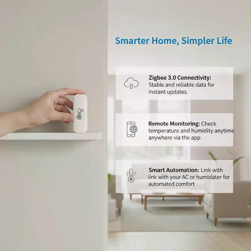 Smart Temp Humidity Sensor App Control Compatible For Home Office Greenhouse Use