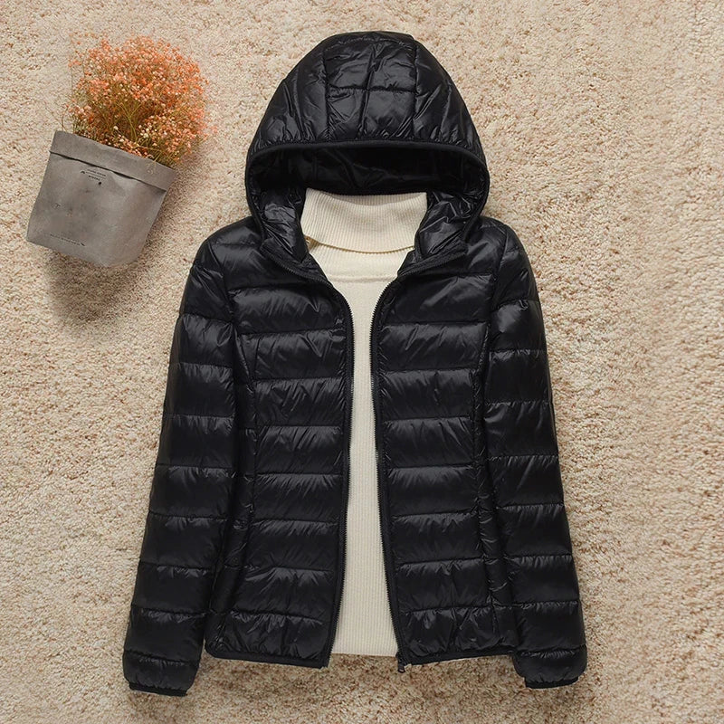 2024 New Women Thin Down Jacket White Duck Down Ultralight Jackets Autumn And Winter Warm Coats Portable Outwear