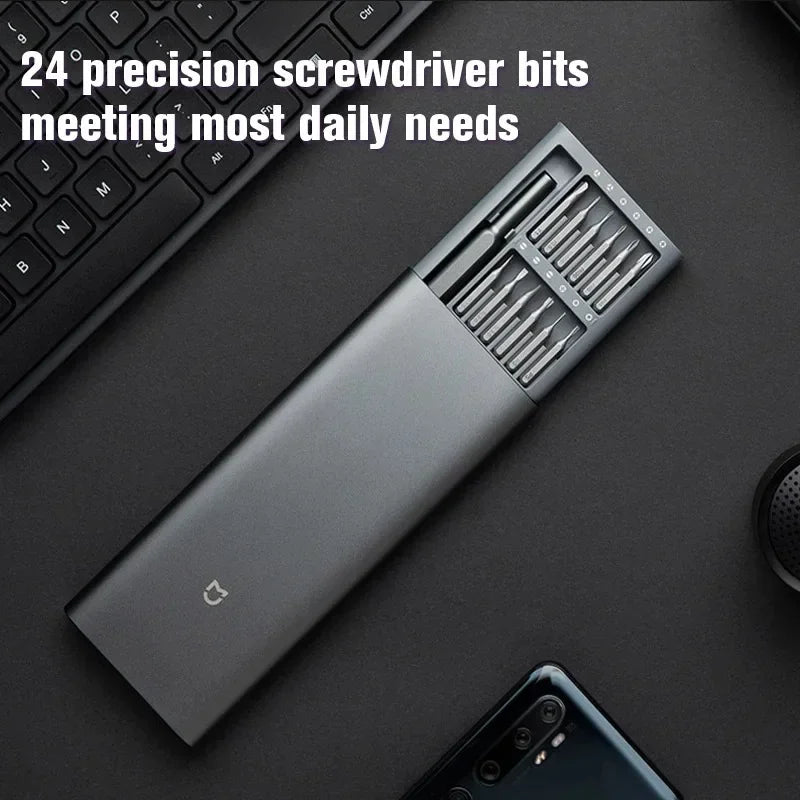 MIJIA 24 in 1 Precision Screwdriver Kit Magnetic S2 Steel Bits Aluminum Case Repair Tool for Electronics Eyeglasses Laptop Phone