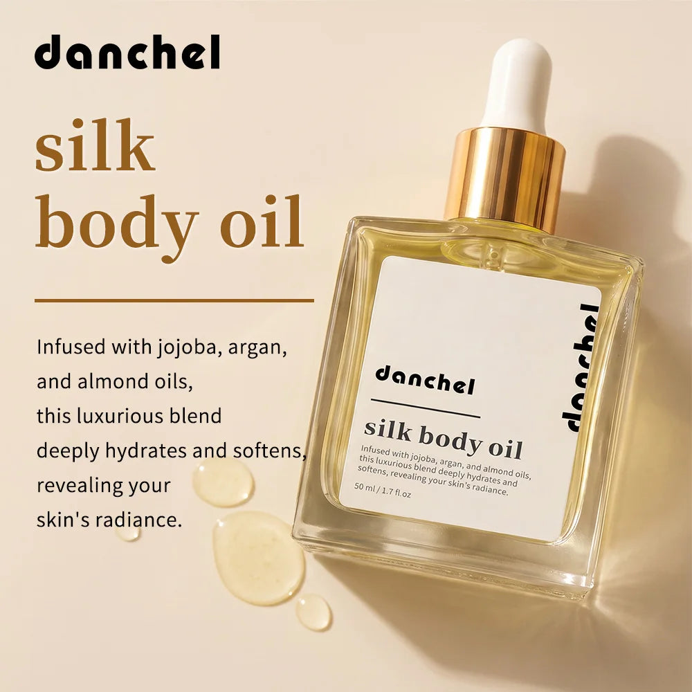 Silk Body Oil Face Body Versatile Care Fast Absorbing Deep Hydration Silky Smooth Brighten Even Tone Firm Skin Silk Body Oil