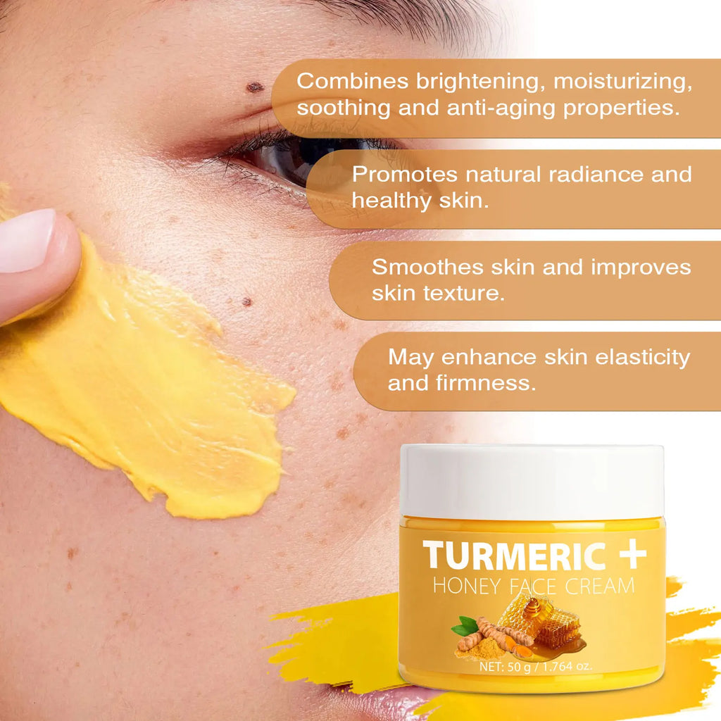 Turmeric & Honey Skincare Set, Face Oil + Moisturizing Cream, Deep Hydration & Nourishing Care for Soft Smooth Glowing Skin