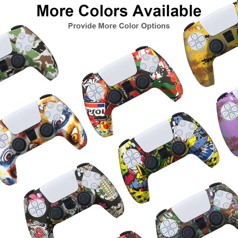 Silicone Protective Cover Sleeve For PS5 Controller Accessories Rubber Case For PS5 Slim Gamepad Joysticks Thumb Grips Caps