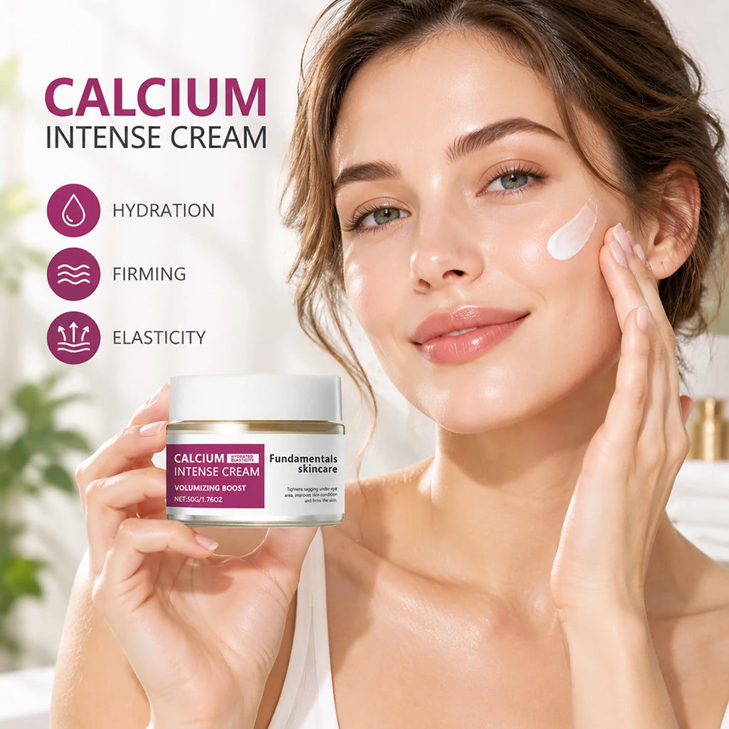 Calcium Skincare Set-Multi Balm Stick+Eye Patches+Cream+Serum Hydrating Anti Aging Reduce Fine Lines Brightening Daily Skin Care