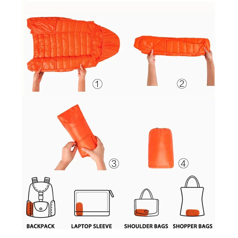 2024 New Women Thin Down Jacket White Duck Down Ultralight Jackets Autumn And Winter Warm Coats Portable Outwear