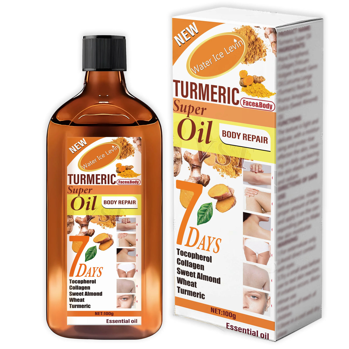 Turmeric Skincare Essential Oil, with Moisturizing and Brightening Effects, Is Gentle, Smooth, and Delicate, Easy to Absorb, and Helps Repair and Brighten the Skin. Suitable for Both Men and Women.